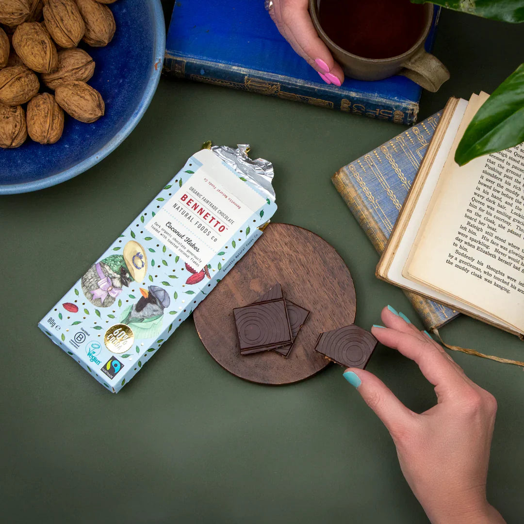 Coconut flakes dark chocolate bar - gift box nz