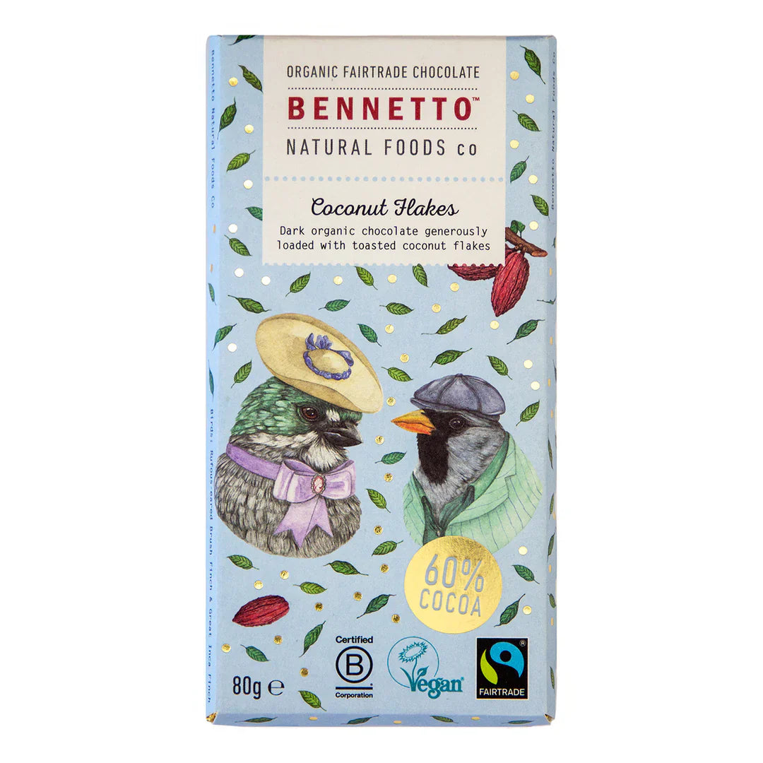 Coconut flakes dark chocolate bar - gift box nz