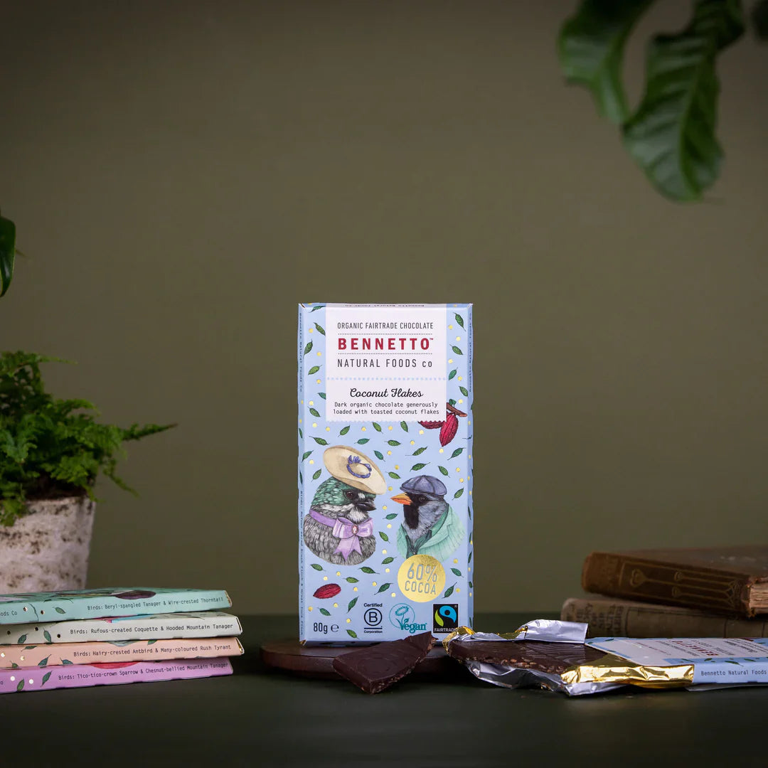 Coconut flakes dark chocolate bar - gift box nz
