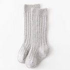Flow + Fox grey knee high baby socks in soft ribbed cotton