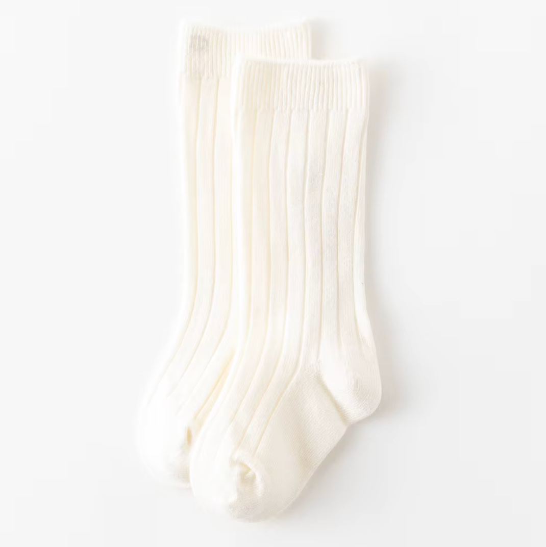 Knee high baby socks - vanilla - gift box nz