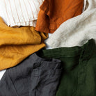 Linen tea towel white & green pinstripe - gift box nz