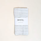 Linen tea towel white & green pinstripe - gift box nz