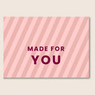 Made for you pink stripe card - gift box nz
