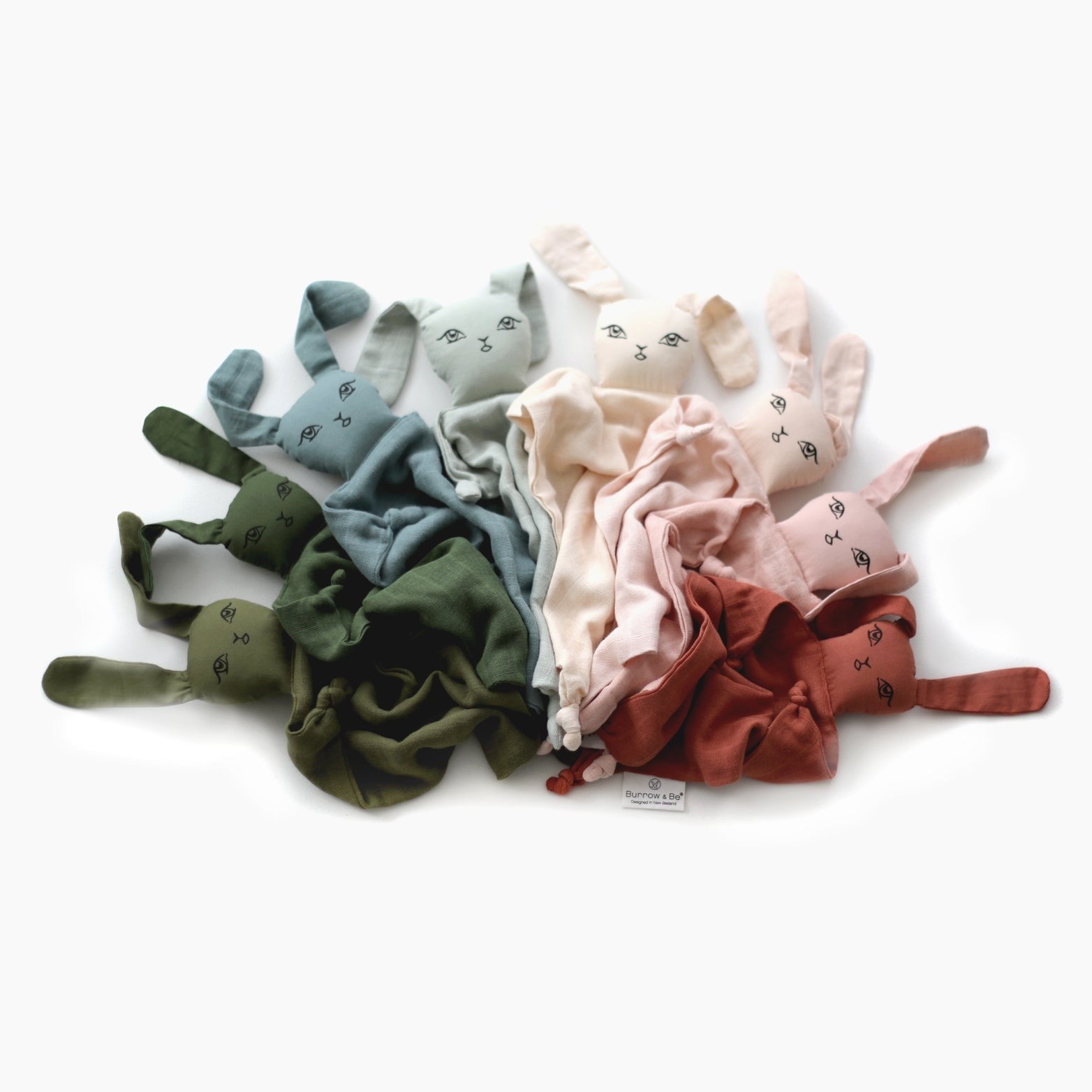 Muslin bunny comforter // storm - gift box nz