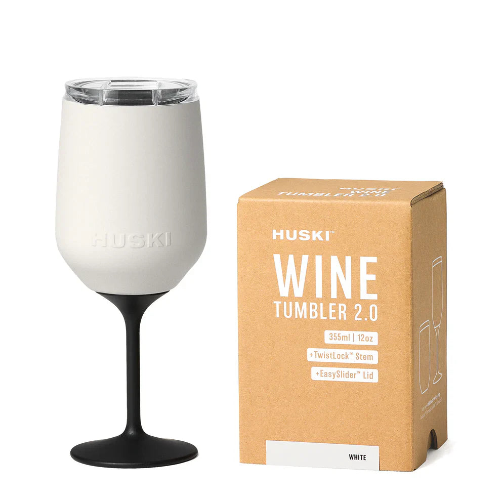 New: huski wine tumbler 2.0 white - gift box nz