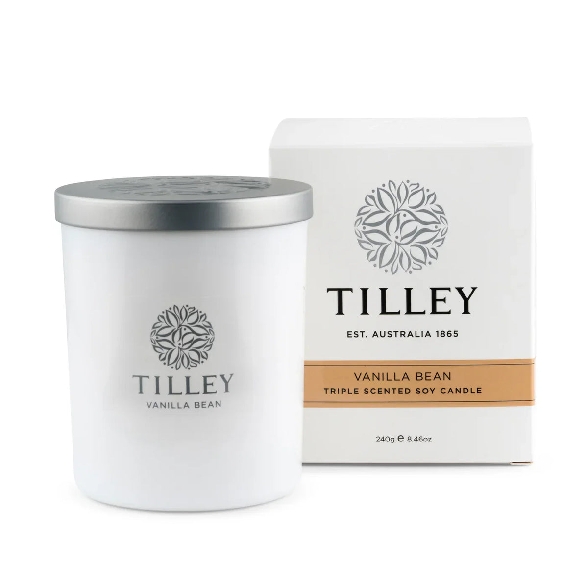 Vanilla soy candle 240g / 45 hour - gift box nz